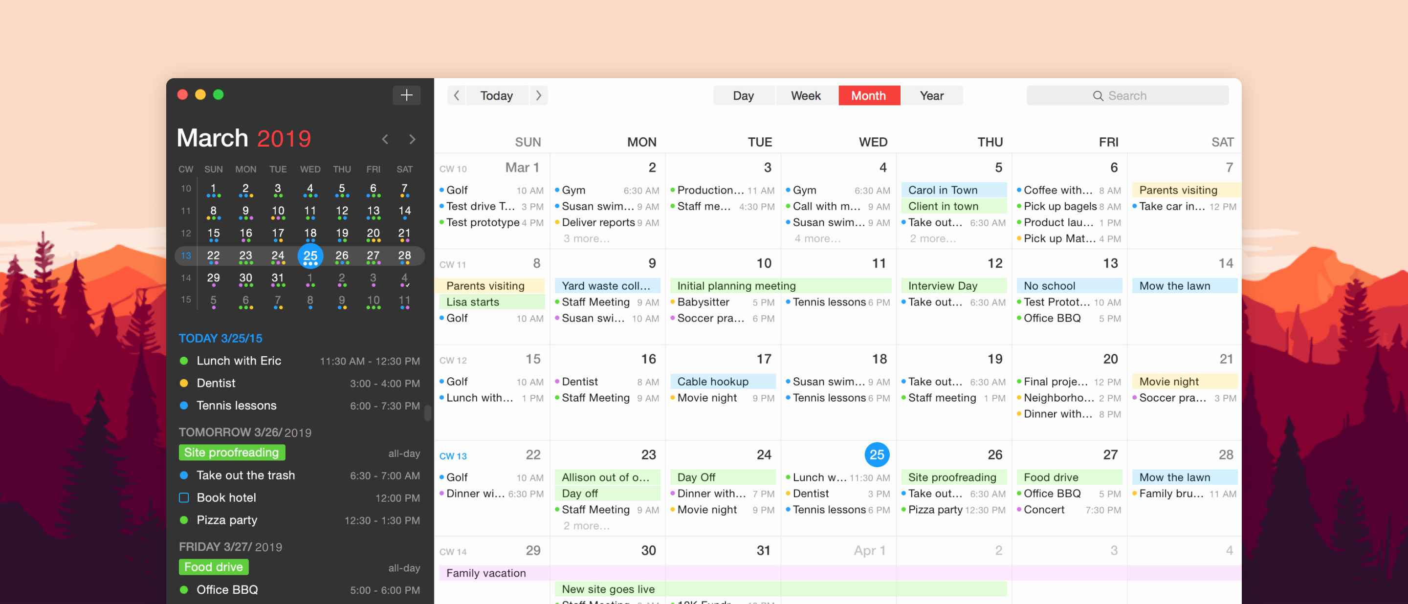 color coded calendar app for mac