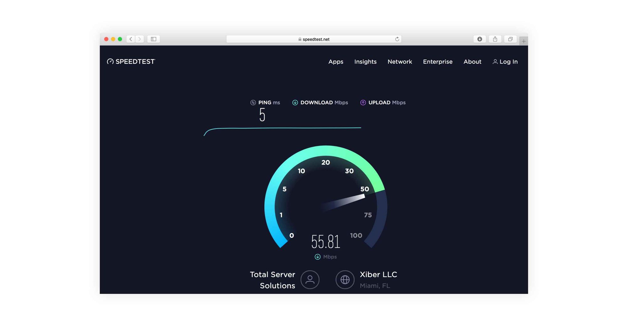 test internet speed upload and download