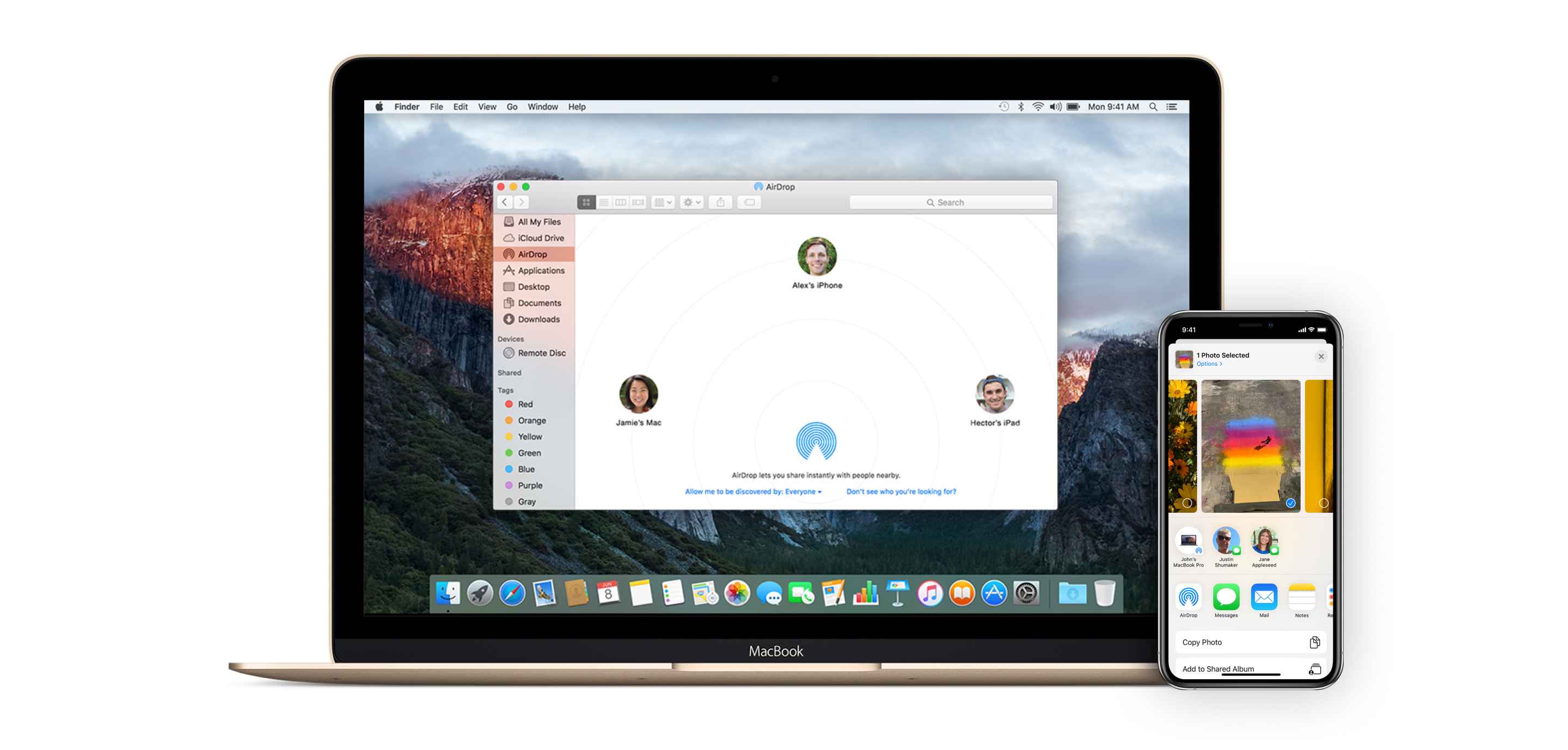 how to use airdrop from iphone to mac